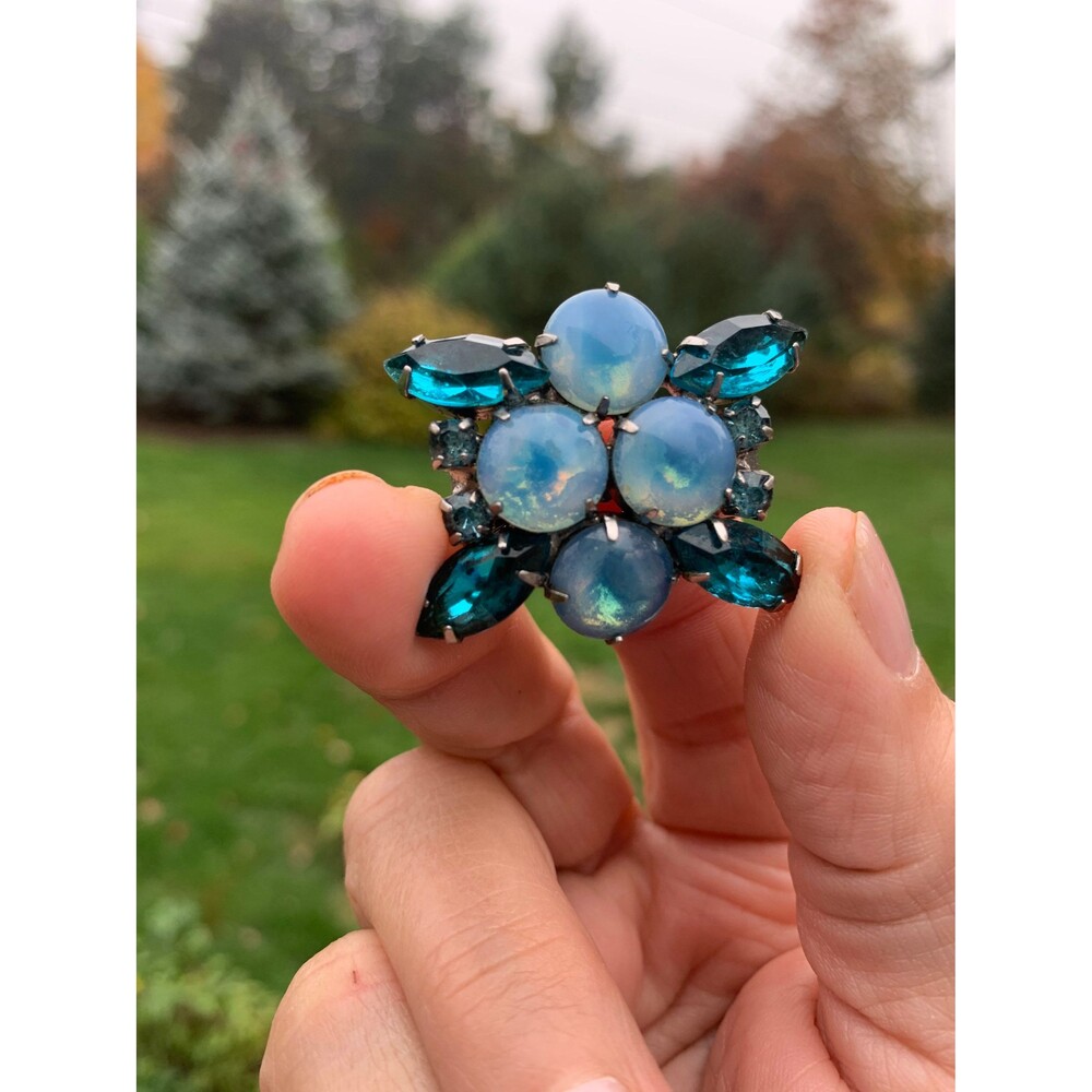 Vintage blue brooch in beautiful condition - Picture 4 of 9